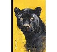 Notebook Wild Panther Yellow and Black - 120 pages, wide ruled: 6 x 9 inches journal
