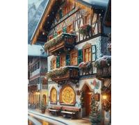 Notebook: Winter Village Christmas Germany: 6" x 9", 100 lovely designed pages with lines