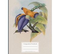 Notebook with a beautiful illustration of hummingbirds with a flower. Beautiful birds.: College Ruled 110 Pages - 7.5" x 9.25": Perfect gift for adults and childrens (birds series blue cliff)