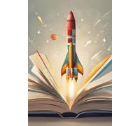 notebook with a rocket and space theme