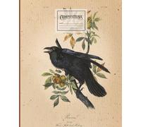 Notebook with an illustration of a raven. Beautiful birds.: College Ruled 110 Pages - 7.5" x 9.25" (birds series blue cliff)