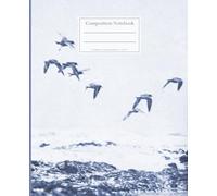 Notebook with an stylized illustration of seagulls flying over the sea: College Ruled 110 Pages - 7.5" x 9.25": Perfect gift for adults and childrens