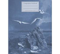 Notebook with an stylized illustration of seagulls. Seagulls over the sea: College Ruled, 7.5 x 9.25 Inches, 110 pages