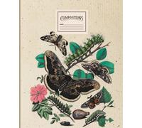 Notebook with butterflies of the night. Moths: Notebook with lines. College Ruled, 7.5 x 9.25 Inches, 110 pages