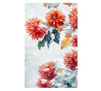 notebook with illustrations of red chrysanthemums in a winter garden painted with watercolors: original design lined notebook, 120 sheets, 6:9 inches