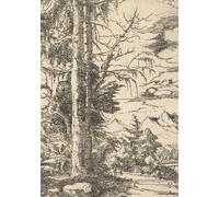 Notebook with “Landscape with a Double Spruce” by Albrecht Altdorfer: 7x10”, College Ruled, 150 Pages - Renaissance Etching Art Journal