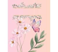 Notebook with pink flowers and a butterfly: Beautiful Floral Design | 200 Lined Pages with Delicate Corner Flowers | 9.25” x 7.5”