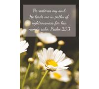 Notebook with Psalm 23:3 Bible Verse Cover "He restores my soul" 100 pages No Content 6" x 9"