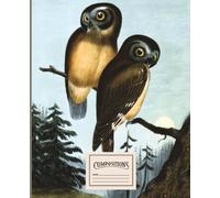 Notebook with two owls sitting on a tree.: College Ruled, 7.5 x 9.25 Inches, 110 pages