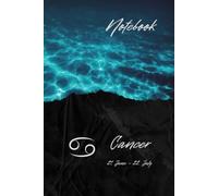 Notebook Zodiac Spirit, Cancer, Elements Design: blank notebook, 160 pages, Zodiac Sign Cancer