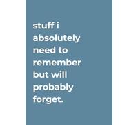 NoteNation A5 Minimalist Lined Notebook/Journal, 160 Pages - Bold Type Edition: Grey Azure #5f889f "Stuff I absolutely need to remember but will probably forget."