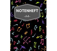 Notenheft A4: Heft mit Notenlinien, lustige Geschenkidee für Musiker, die ein Instrument spielen, 120 Seiten
