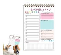 Notepad 'profesor, Notepadi 'profesor, 50 hojas de notas Pad para profesores, Twin Coil Binding Memo, 5.8 x 8.3 pulgadas, debe tener un planificador diario para clase, cita 'actividad