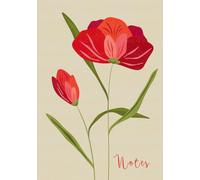 Notes: 7x10 Inches | 100 Pages | Red Pink Poppy Flower Design | A stylish lined notebook perfect for daily notes, journaling, work, and school