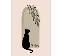 Notes: 7x10 Inches | 100 Pages | Simple Minimalist Modern Black Cat Design | A stylish lined notebook perfect for daily notes, journaling, work, and school