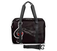 Notes and Love Heart - Bolsas de viaje para mujeres y hombres, notas musicales, fin de semana, bolsa de noche de 32 L, bolsa de mano grande para viajes, deportes, gimnasio, color, (32 L) UK,