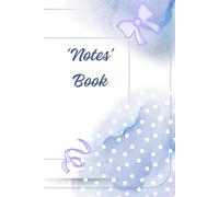 ‘NOTES’ BOOK BY PRETTYBOOKS (6" X 9") - 120 BLUE ‘NOTES’ PAGES AND RIBBON + POLKA DOT DECORATIONS FOR ALL AGE GROUPS