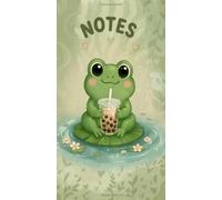 Notes: Cute Frog & Boba Tea Aesthetic Notebook - A5 Size, Blue Grid Paper, Kawaii Journal for Daily Planning, Study & Writing