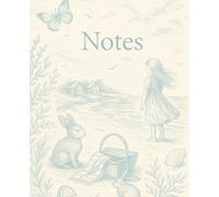 Notes Journal: Seaside Reverie Toile - Pale Blue Coastal Aesthetic with Bunnies, Shells & Sea Breezes - Vintage Ocean-Inspired Notebook - College ... front and back covers as well as inside pages