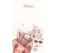 Notes: Makeup & Cosmetic Journal, 110 Ruled Pages. Fun Composition Diary for High School, College Girls, and Women Cute Cosmetics Watercolor Journal