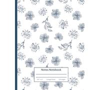 Notes Notebook College Ruled: Vintage Navy Chrysanthemum Illustration | Flower Composition Aesthetic Journal for College, School, Office & Work | 120 Pages | 8.5 x 11"