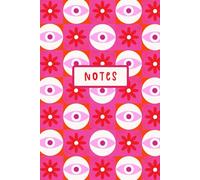 Notes - Quirky Summer Notebook | Pink Background with 70s Flowers & Eyes | Bright Fun Stationery | 150 Lined Pages | Glossy Cover