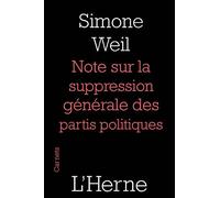 Notes sur la suppression générale des partis politiques
