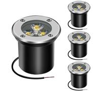 Nother AHOTSUK 4PCS 3W LED Foco Empotrable de Suelo al Aire Libre, Luz de Camino 300 Lumen, Blanco Cálido 3000K 90°, para Iluminacion de Camino Jardín, IP67Impermeable(12V 24V)