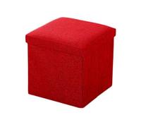 Nother Casa Tela Estilo Simple Baúl Taburete para Almacenaje Plegable Reposapiés de Almacenamiento Ottoman Storage (Rojo,30 * 30 * 30 cm)