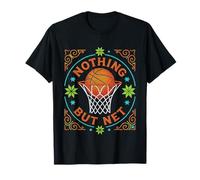 Nothing But Net Basketball Folk Bordado Punto de Cruz Camiseta