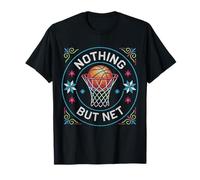 Nothing But Net Basketball Folk Bordado Punto de Cruz Camiseta