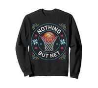 Nothing But Net Basketball Folk Bordado Punto de Cruz Sudadera