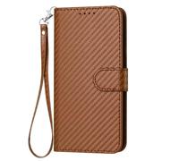 Nothing Phone 2 - Funda de piel con tapa tipo libro en relieve para teléfono Nothing Phone 2, funda protectora con tapa para tarjetero, a prueba de golpes, color café