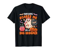 Nothing Scares Proud I'm a Dog Peluquero Boo Floral para Halloween Camiseta