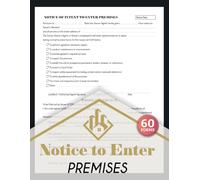Notice to Enter Premises: Landlord Notice of Intent to Access Rental Property | with Proof of Service, 60 Forms, 120 Single-Sided Pages