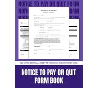 Notice to Pay or Quit Form Book: 50 Landlord Demand for Rent Forms with Affidavit of Service | 8.5 x 11 in.