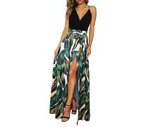 Noticias Vestido de Verano Largo Maxi para Damas - Cuello en V con Abertura, Casual Elegante para Invitada de Boda (Verde, M)