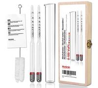 Notimin Medidor de alcohol 2pcs Hidrómetro de Alcohol Set de Densímetros 0-100Vol% + cilindro de vidrio especial, para licores/licores destilados etc (Manual en español,Sin termómetro)