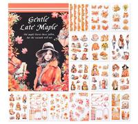 NOTIONSLAND 20 hojas de pegatinas para libros de recortes, 100 + pegatinas de diario para scrapbooking supplies, pegatinas estéticas de PET vintage para scrapbooking