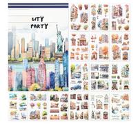 NOTIONSLAND 20 hojas de pegatinas para libros de recortes, 100 + pegatinas de diario para scrapbooking supplies, pegatinas estéticas de PET vintage para scrapbooking