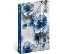 NOTIQUE Agenda 2026 - Mini planificador de bolsillo A6 con cierre magnético, agenda semanal compacta de 11x16 cm, agenda anual de tapa dura con vista mensual (flor de porcelana)
