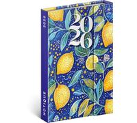 NOTIQUE Agenda de bolsillo 2026 - Mini planificador de bolsillo de tamaño A6 con cierre magnético, agenda semanal compacta de 11x16 cm, calendario en libro de pasta dura con vista mensual (Cítricos)