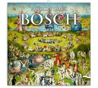 NOTIQUE Calendario de pared 2026 El Bosco, calendario mensual en folleto, diseño estético 30 x 30 cm (abierto 30x60)
