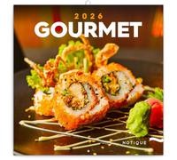 NOTIQUE Calendario de pared 2026 Gastronómico, calendario mensual en folleto, diseño estético 30 x 30 cm (abierto 30x60)