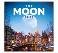 NOTIQUE Calendario de pared 2026 Luna, calendario mensual en folleto, diseño estético 30 x 30 cm (abierto 30x60)