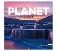 NOTIQUE Calendario de pared 2026 Nuestro planeta, calendario mensual en folleto, diseño estético 30 x 30 cm (abierto 30x60)