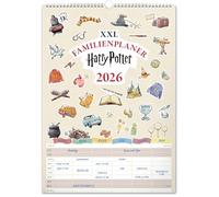 NOTIQUE Calendario de pared XXL 2026 - Planificador mensual utilizable como planificador familiar con 6 columnas - Calendario mensual 33 x 46 cm (Harry Potter)