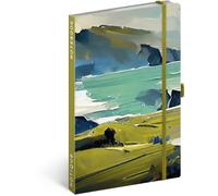 NOTIQUE Cuaderno rayado con banda elástica, 13 x 21 cm aprox. A5, cuaderno de tapa dura, bloc de notas, cuaderno de notas, diario para adultos, mujeres (cuadros)