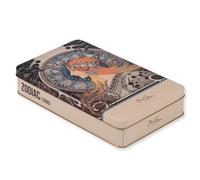 NOTIQUE Lata de metal con tapa, caja de lata de arte nostálgico, caja de galletas, lata de almacenamiento para objetos pequeños, colección Herbario (Alfons Mucha - Zodiac)