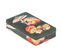 NOTIQUE Lata de metal con tapa, lata de galletas de estilo nostálgico, lata de almacenamiento para objetos pequeños, colección herbario (setas)